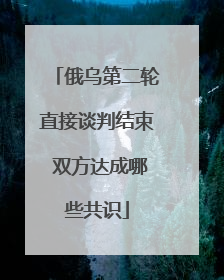 俄乌第二轮直接谈判结束 双方达成哪些共识